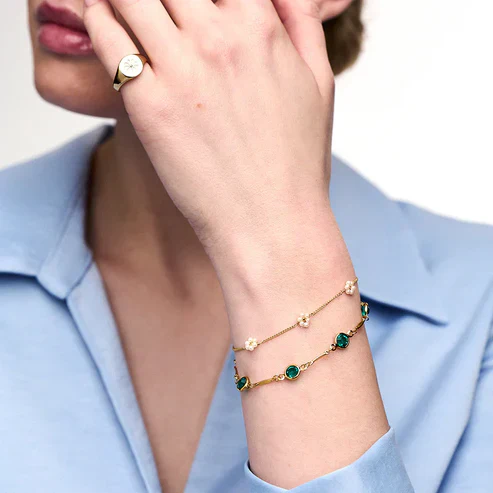 Emerald Link Chain Bracelet - Image 2