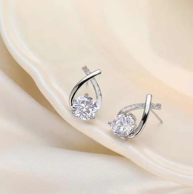 Eternal Radiance Teardrop Stud Earrings - Image 2