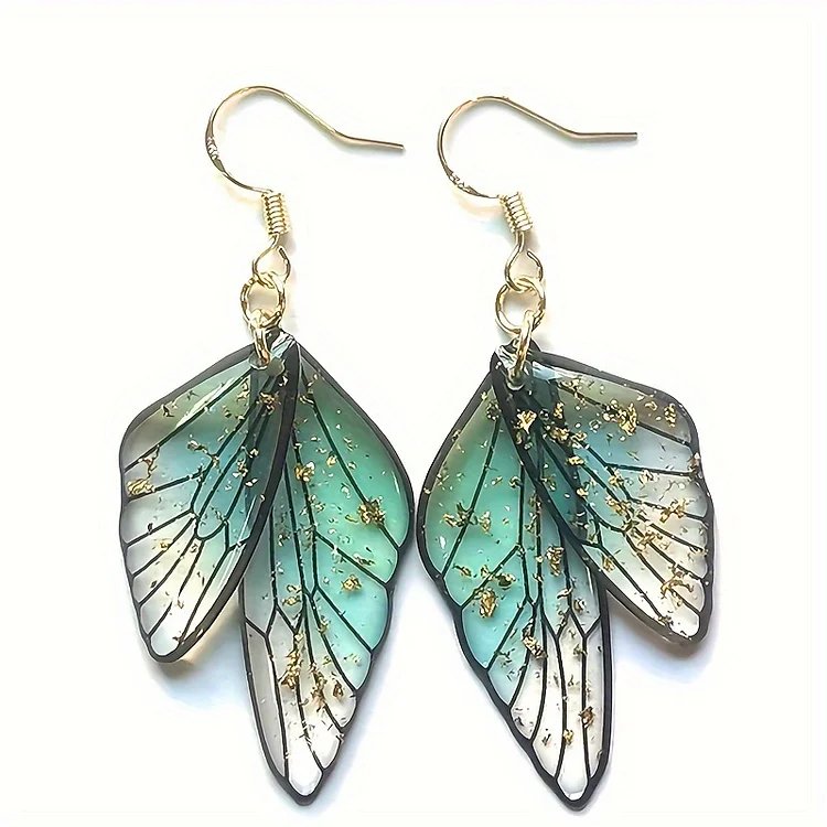 Fashion Transparent Resin Wings Drop Earring - Image 2