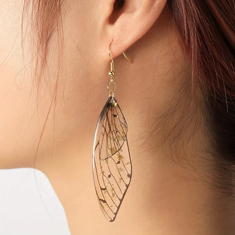 Fashion Transparent Resin Wings Drop Earring - Image 3
