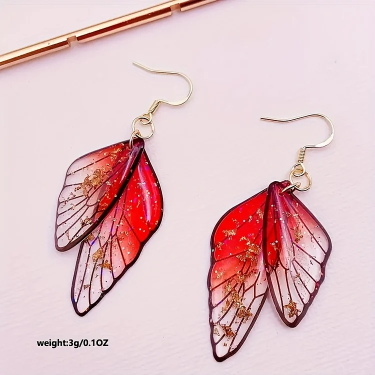 Fashion Transparent Resin Wings Drop Earring - Image 4