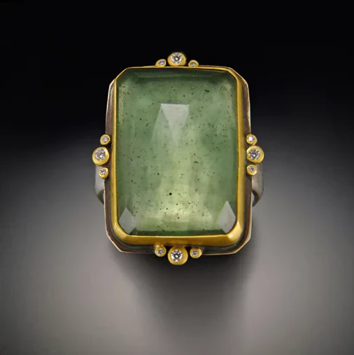 French Retro Square Crystal Ring - Image 2