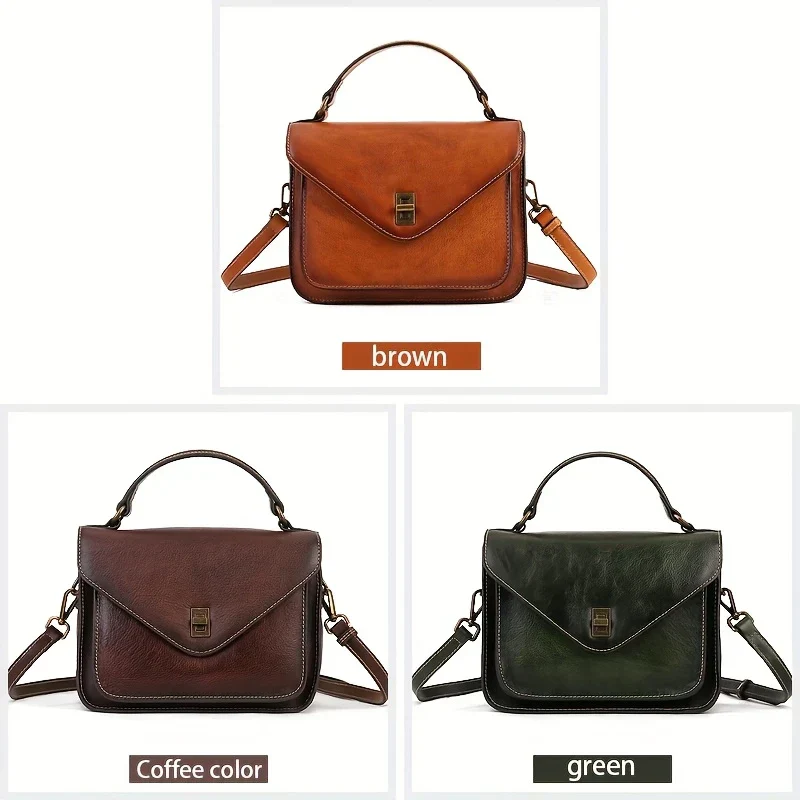 Leather Women's Retro Mailman Crossbody Bag - Image 3