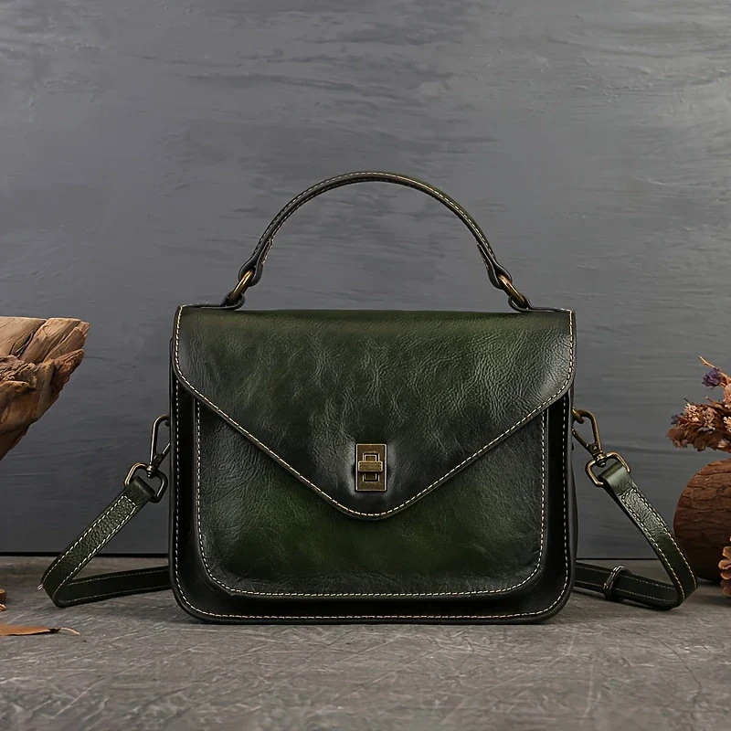 Leather Women's Retro Mailman Crossbody Bag - Image 6