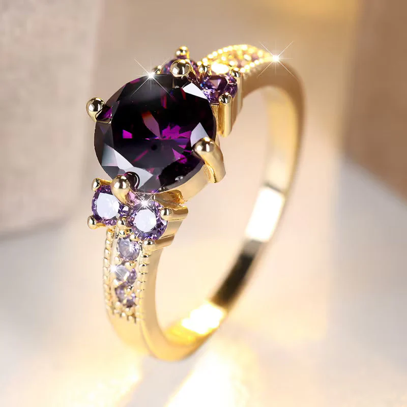 Gold Amethyst Accent Ring - Image 2