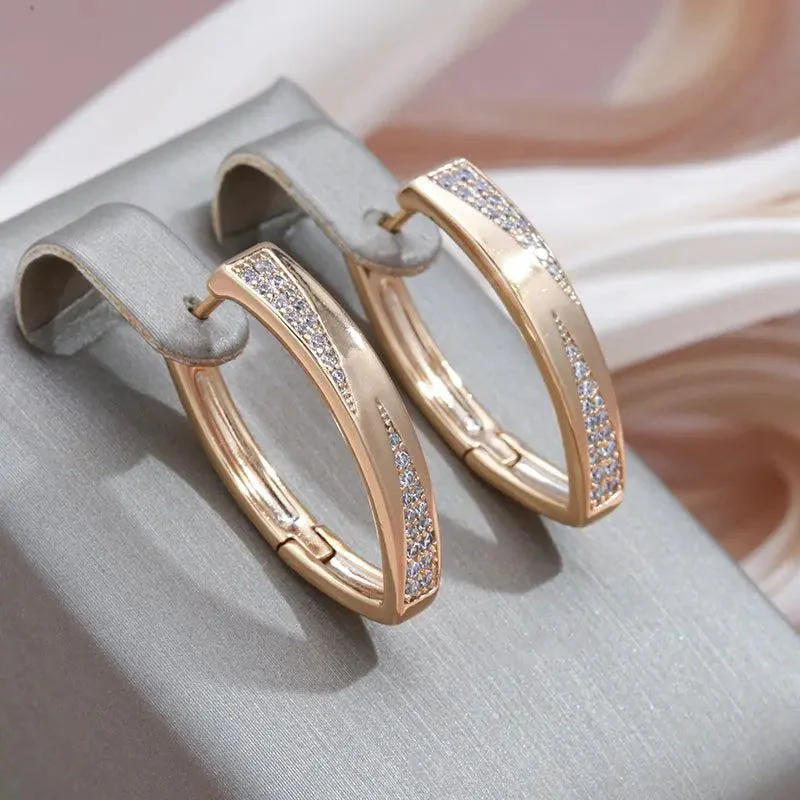 Gold & Diamond Elegance Earrings - Image 2