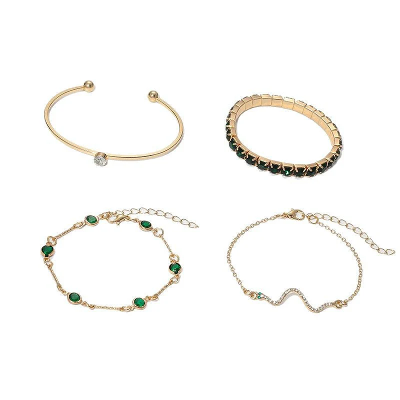 Gold Emerald Bracelet Set - Image 3