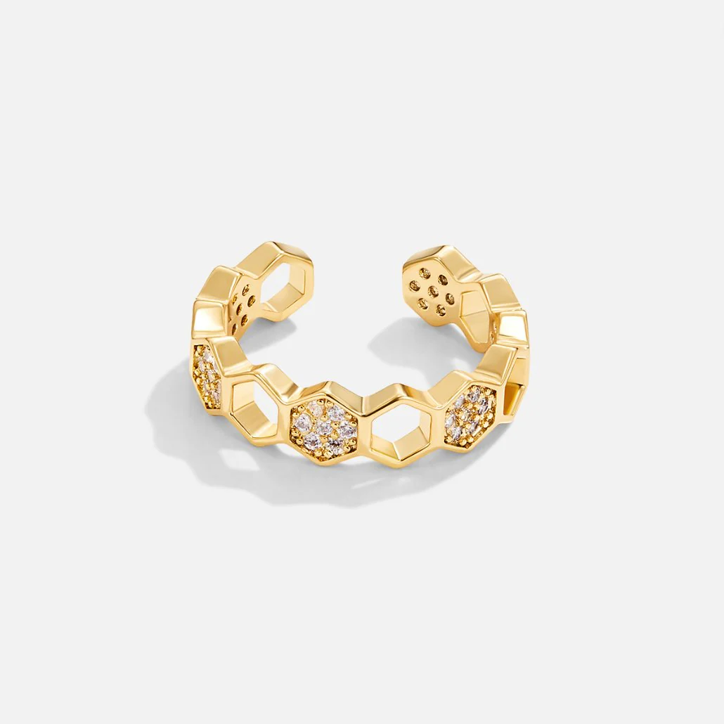 Gold Geometric Open Ring - Image 5