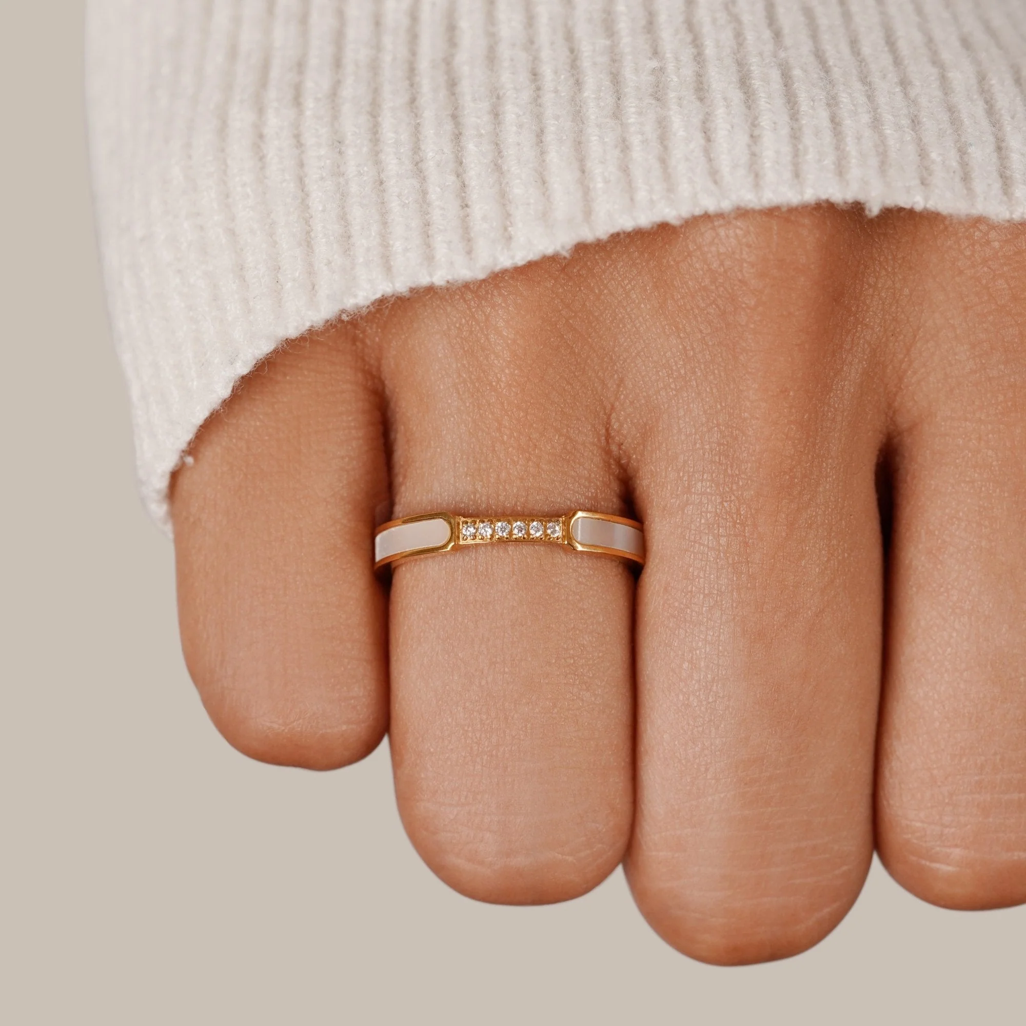 Gold Inlay Band Ring - Image 2