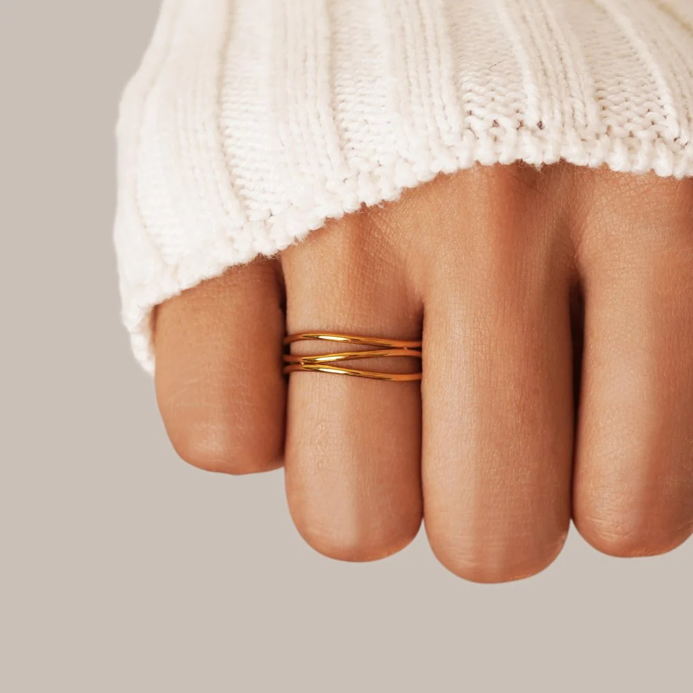 Gold Minimalist Wrap Ring - Image 2