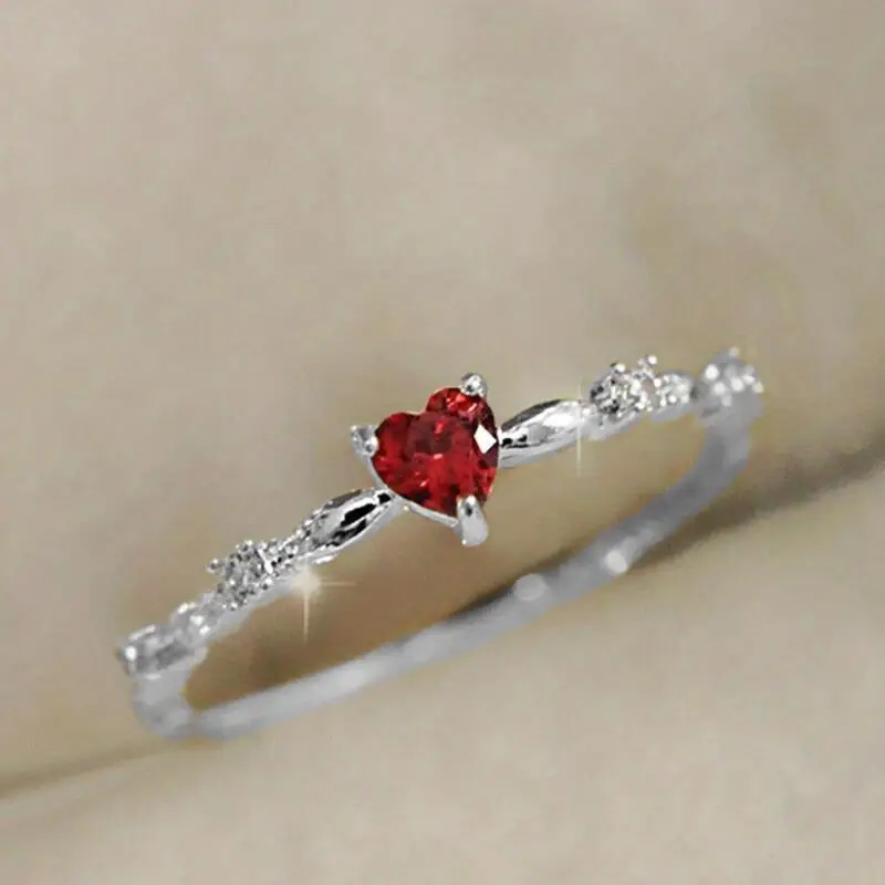 Gold Ruby Heart Ring - Image 4