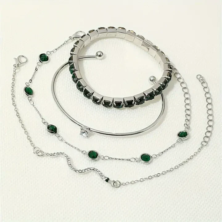 Green Gemstone Bracelet Set - Image 7