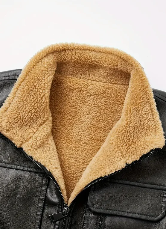 Zarino's warming leather vest with zipper - Image 4