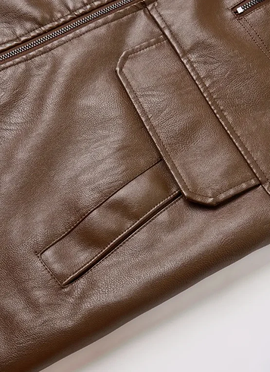 Zarino's warming leather vest with zipper - Image 7