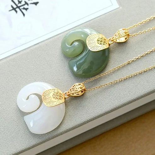 Hetian Jade Elephant Pendant Necklace - Image 4