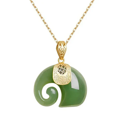 Hetian Jade Elephant Pendant Necklace - Image 6