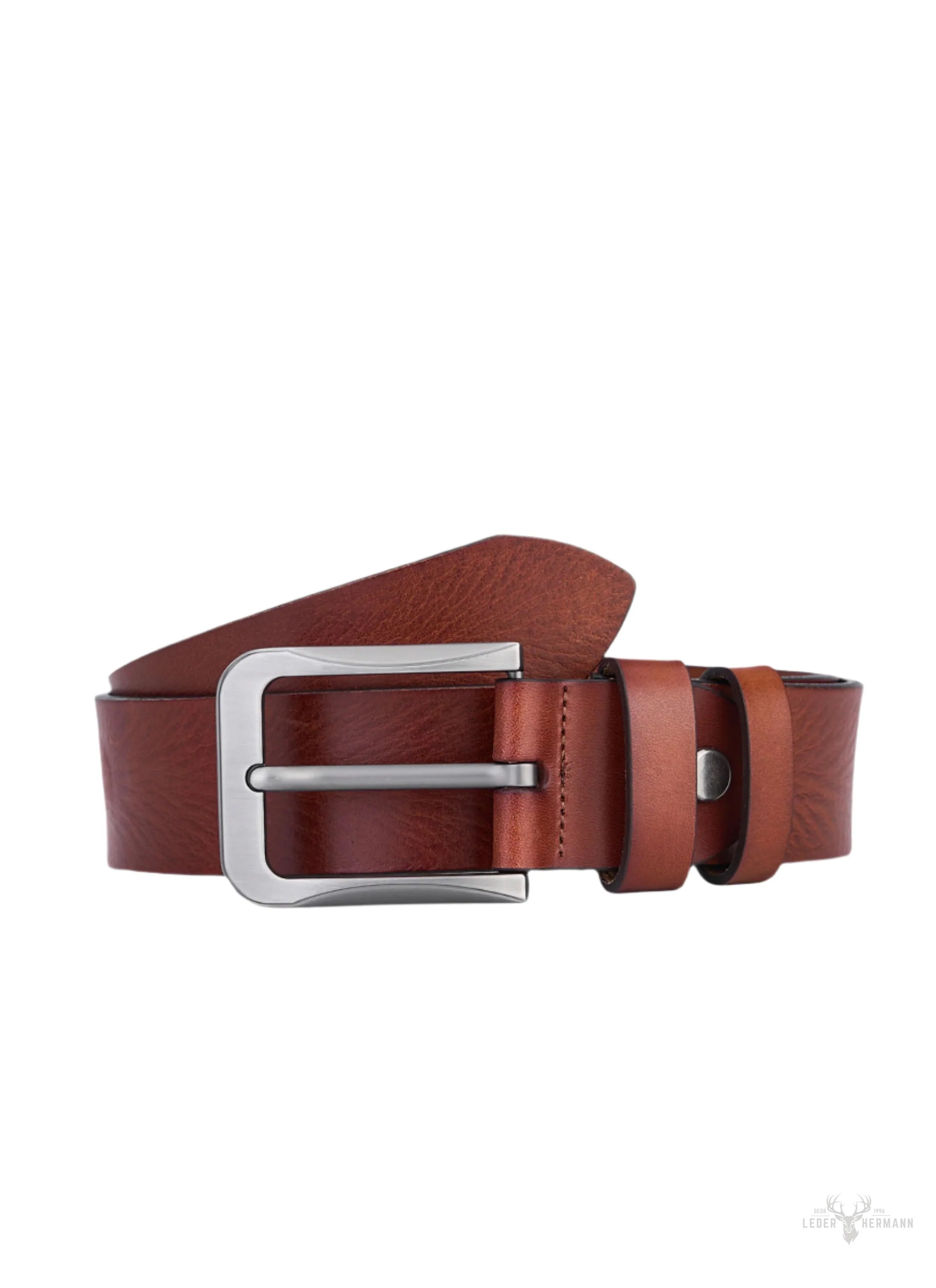 Vintage round leather belt for men - Image 2