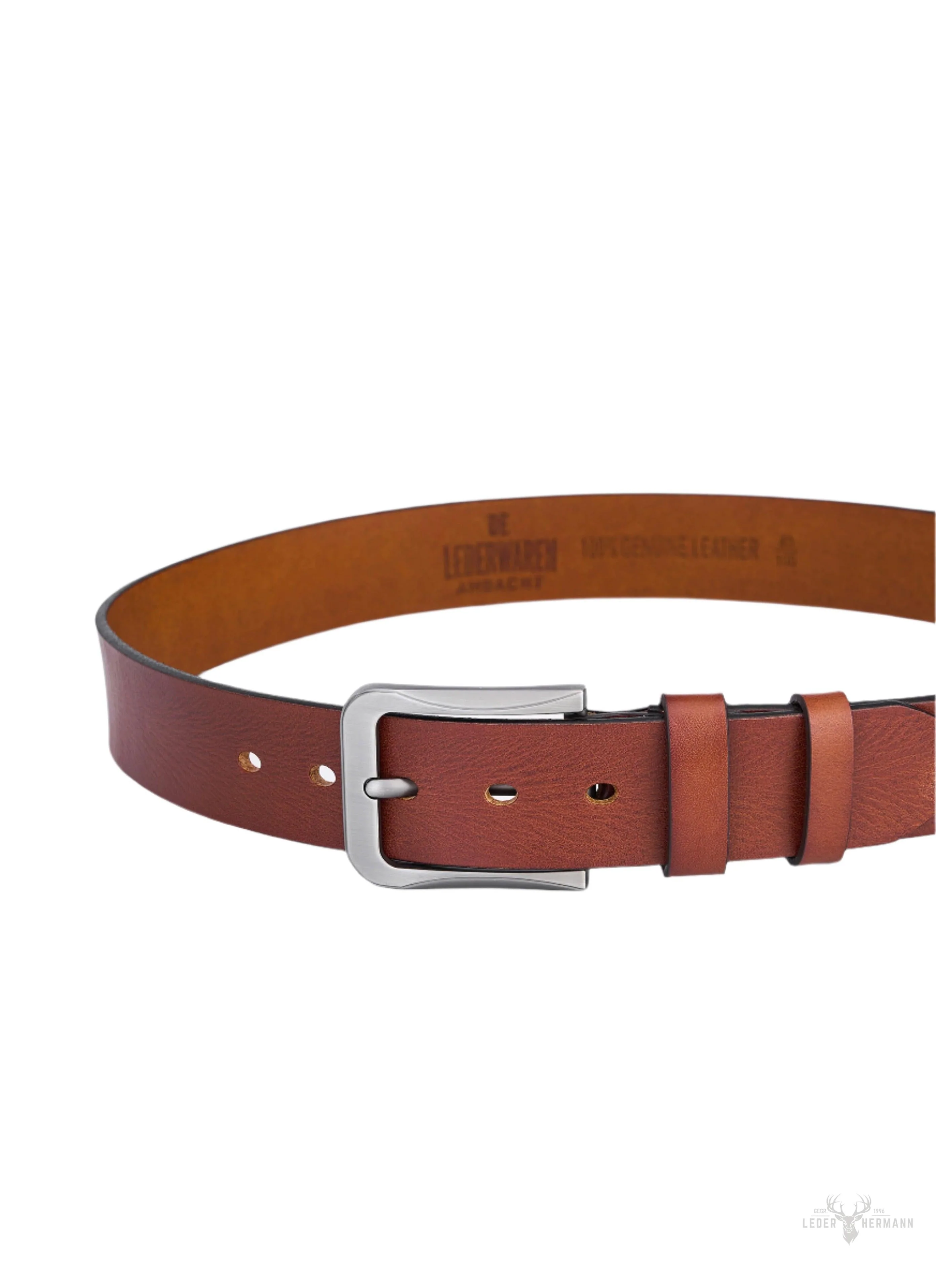 Vintage round leather belt for men - Image 3