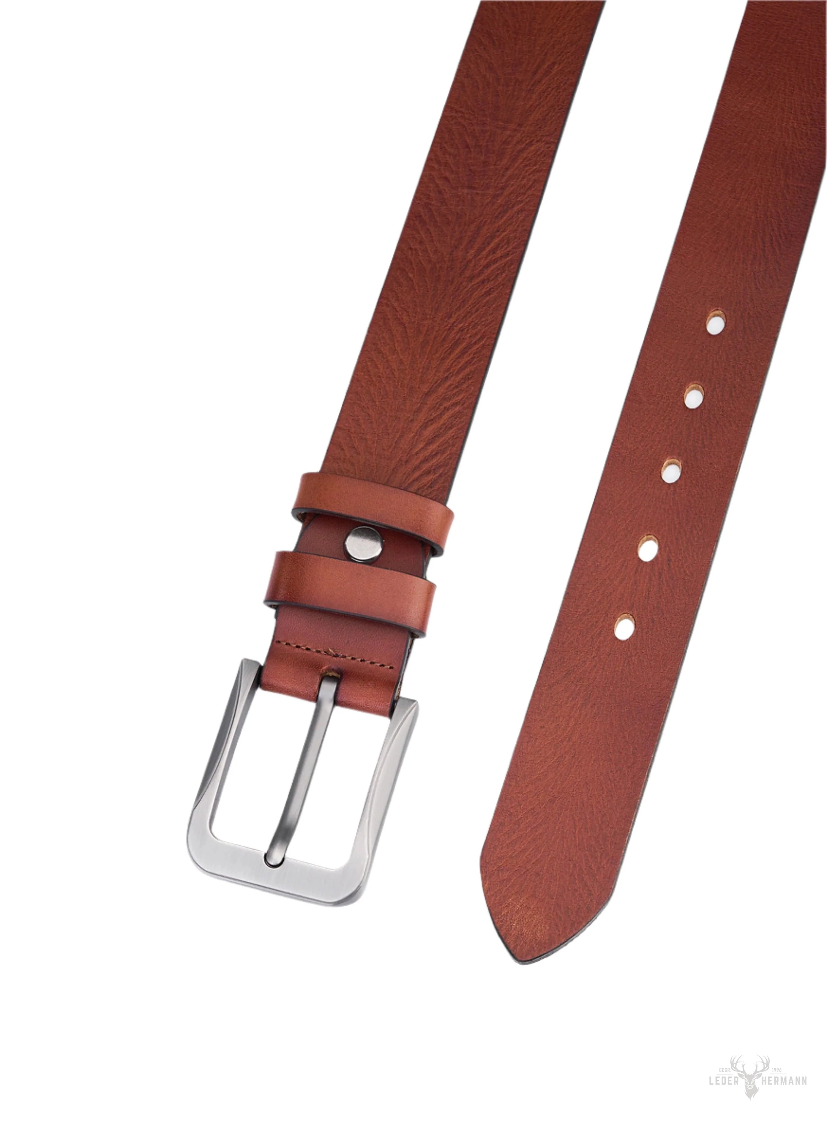 Vintage round leather belt for men - Image 4