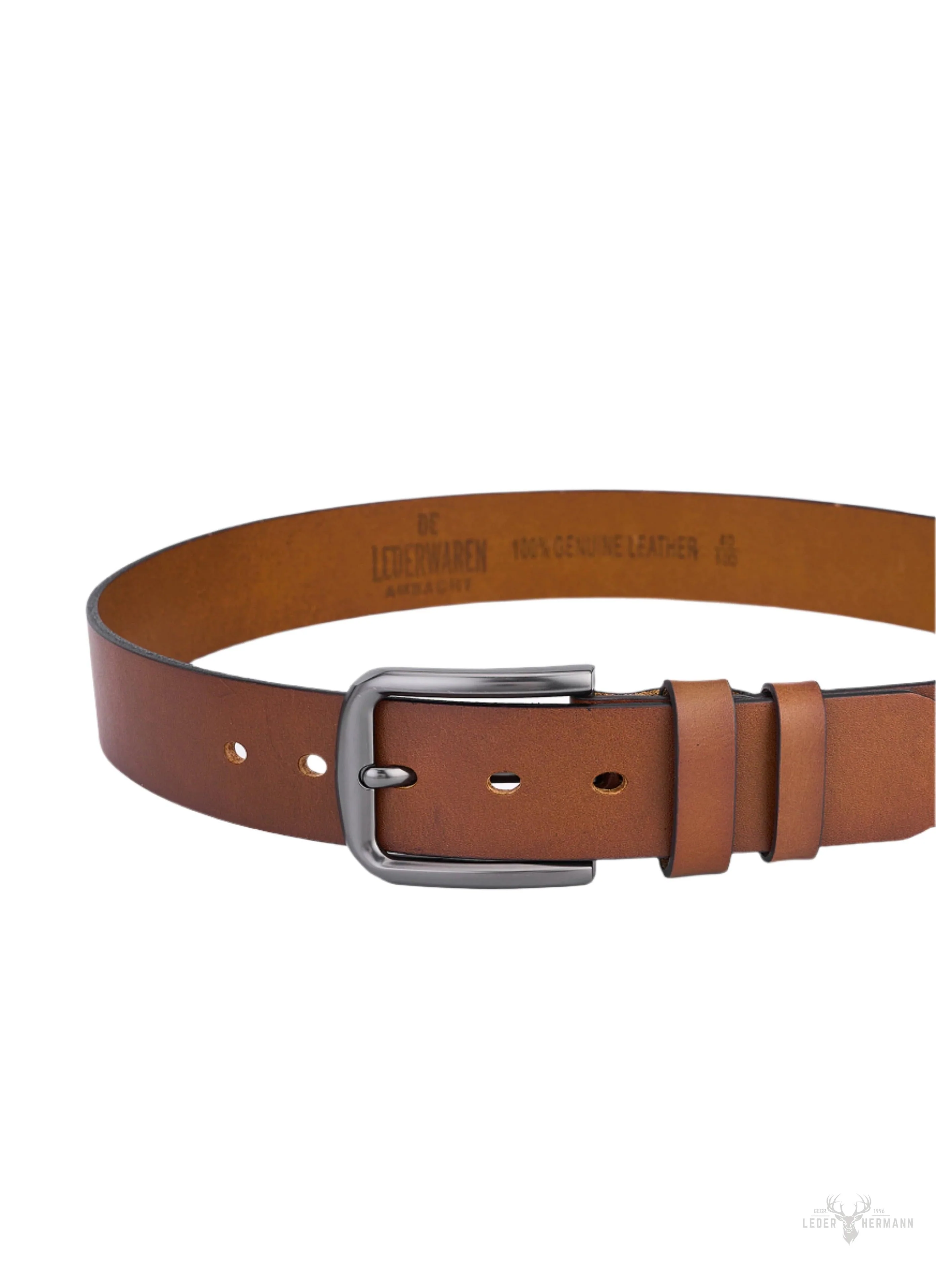 Cognac Round Leather Belt - Image 3