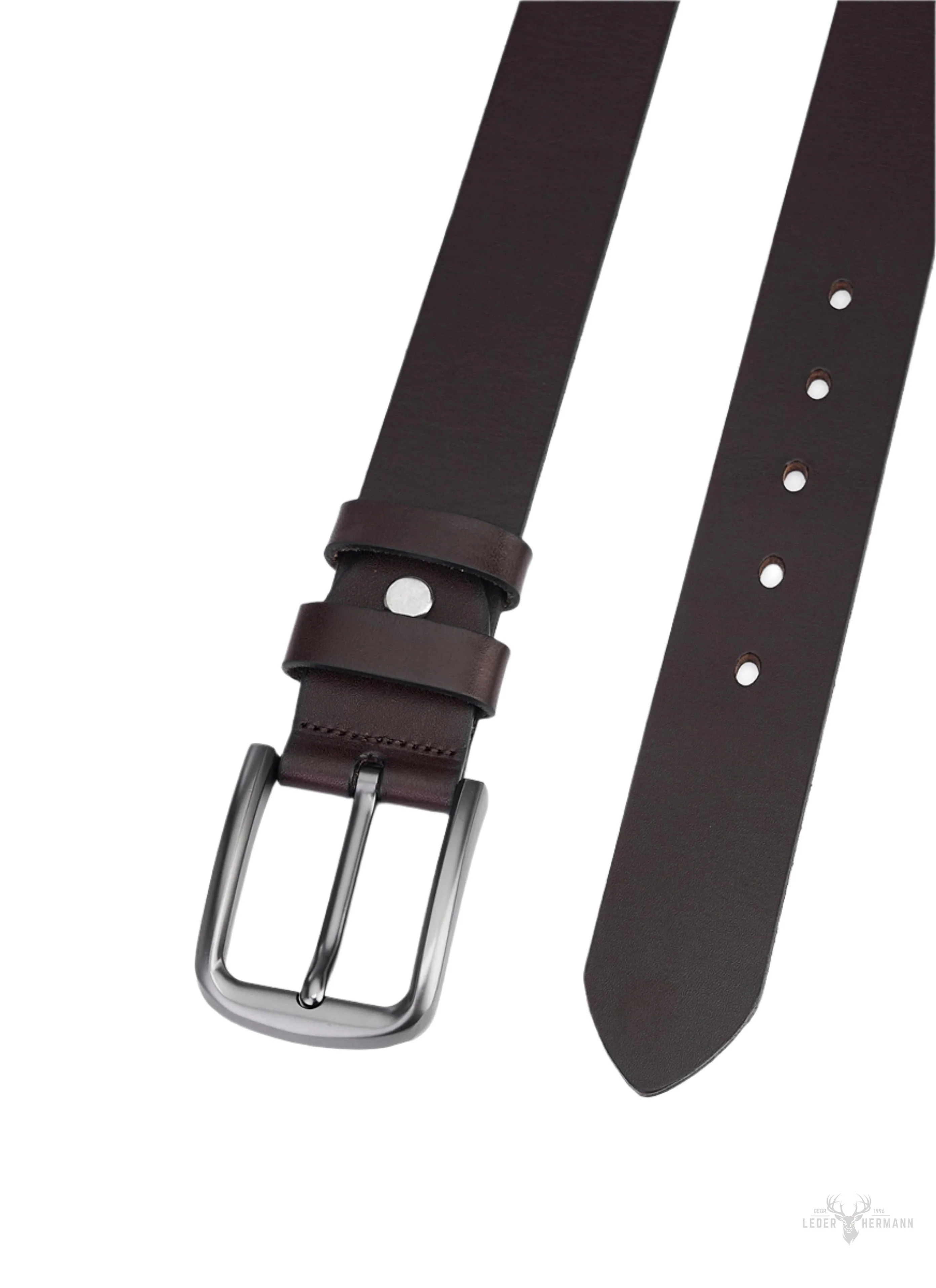 Dark brown leather belt - Image 4