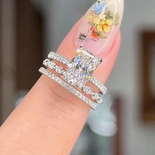 Jaily 3PC Wedding Ring Set - Image 8