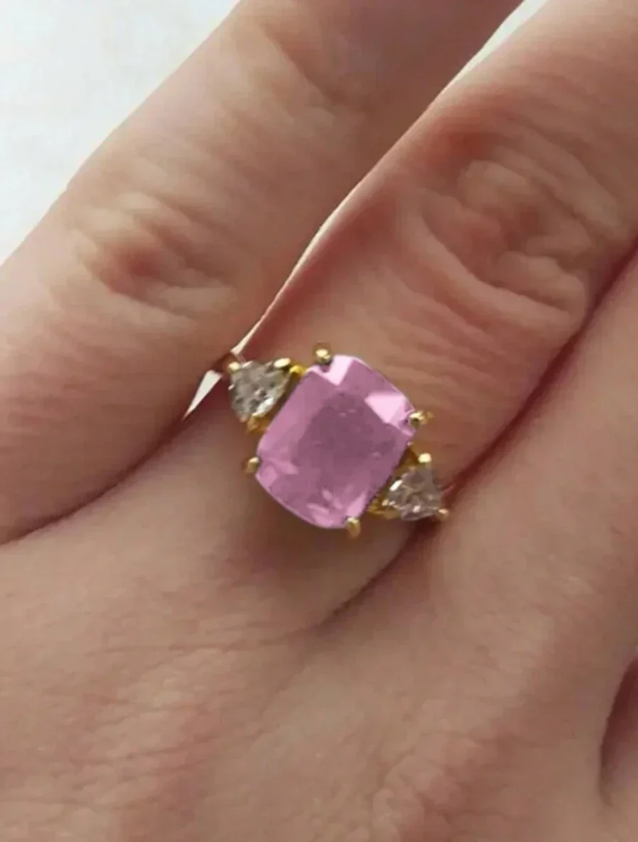 Josephine | Gold Ring With Pink Zircon - Image 2