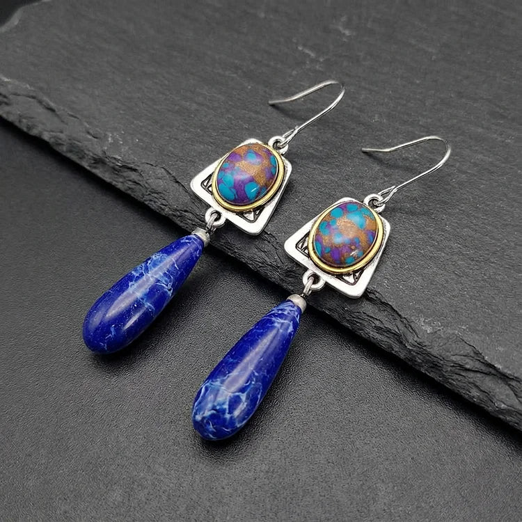 Lapis lazuli swinging earrings - Image 2