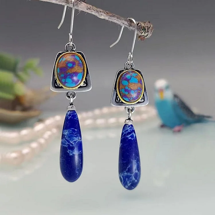 Lapis lazuli swinging earrings - Image 3