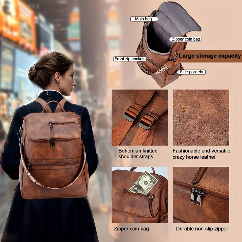 Leather Backpack For Women - Image 3