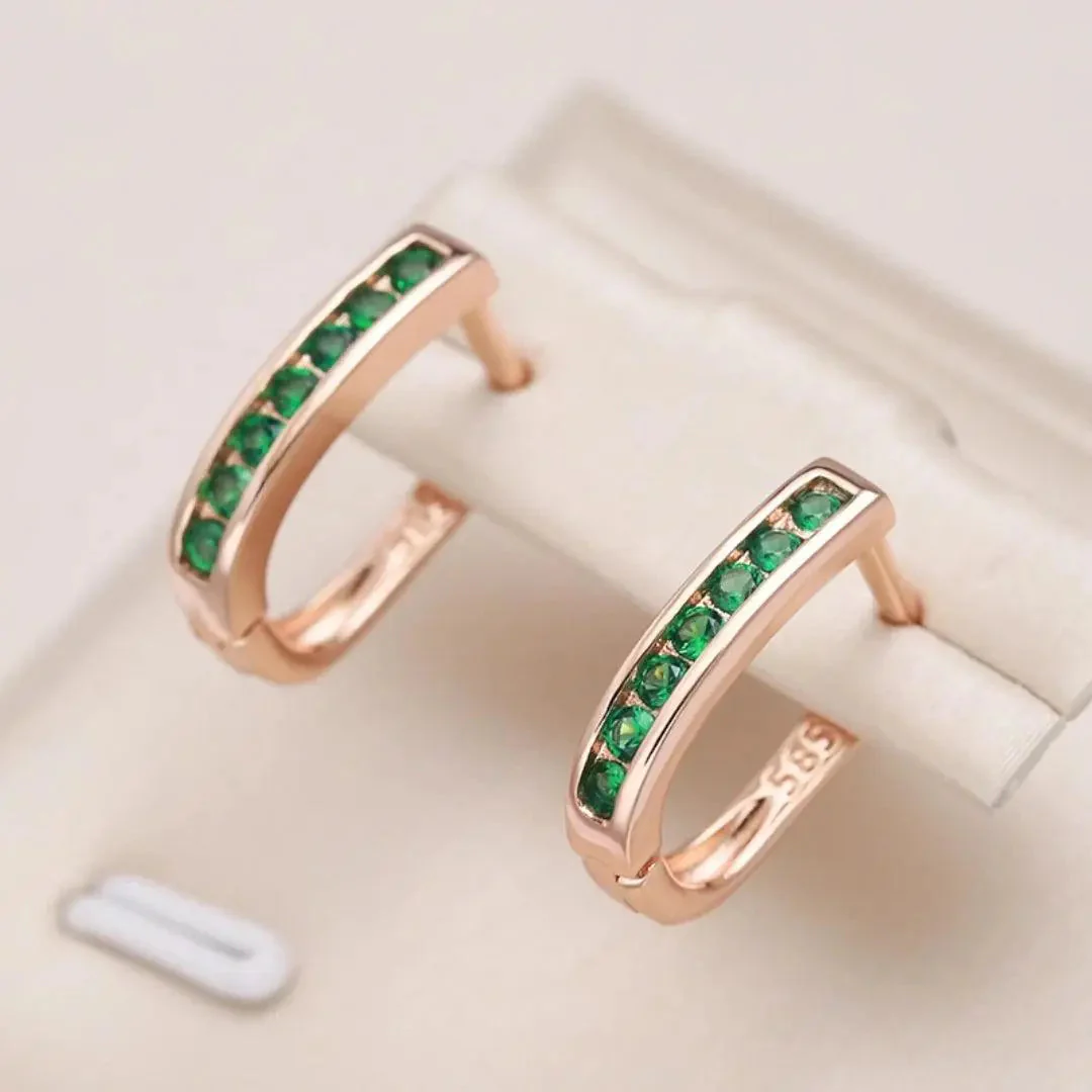 Luxe Gold Emerald Diamond Earrings - Image 2
