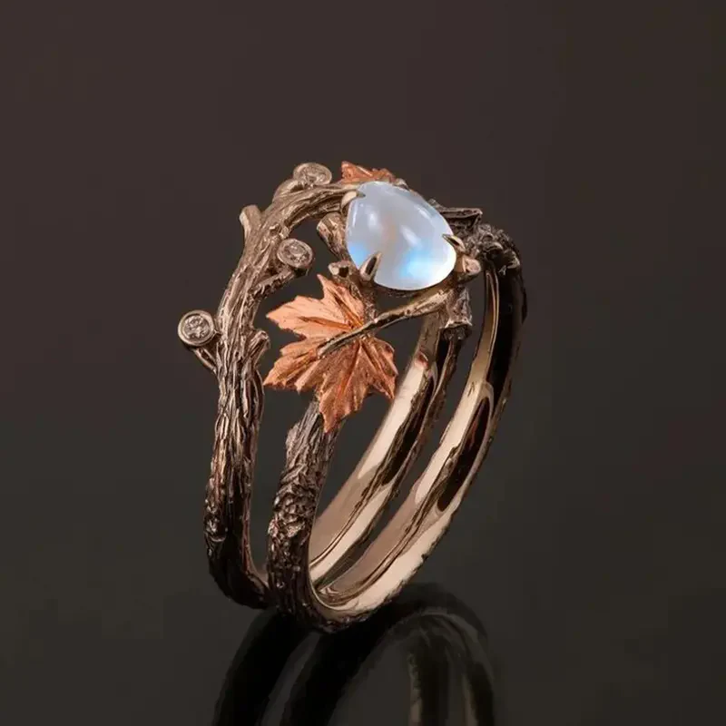 Luxe Moonstone Nature Ring - Image 2