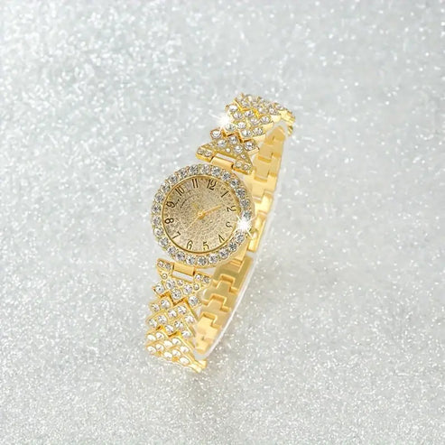 Luxe Radiance Gold Watch & Bracelet Set - Image 2