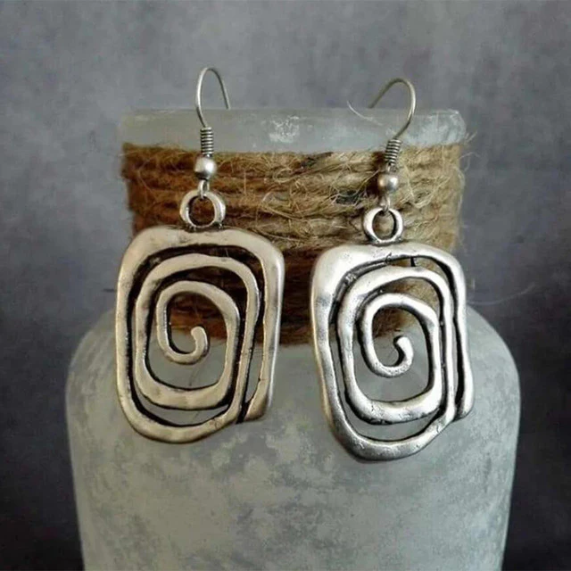 Luxe Spiral Silver Earrings - Image 2