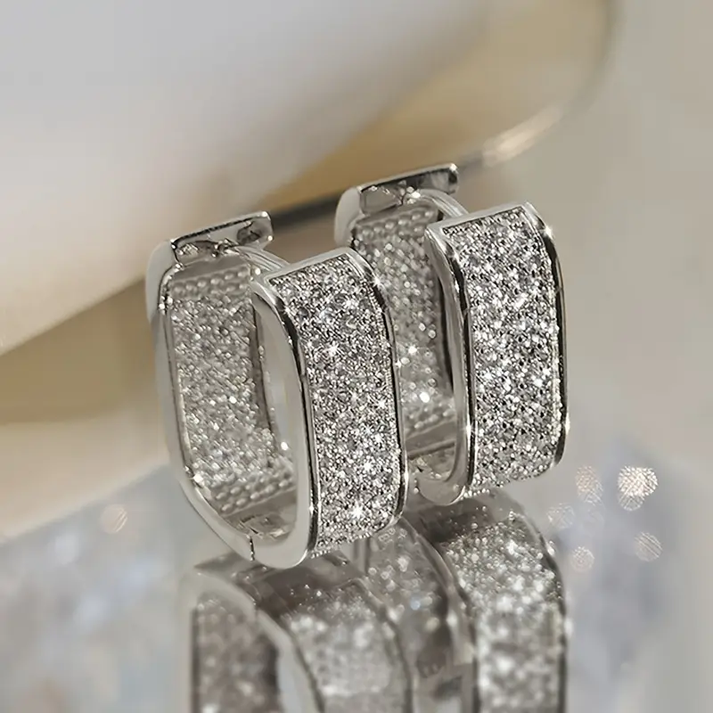 Luxury Crystal Hoop Earrings - Image 2