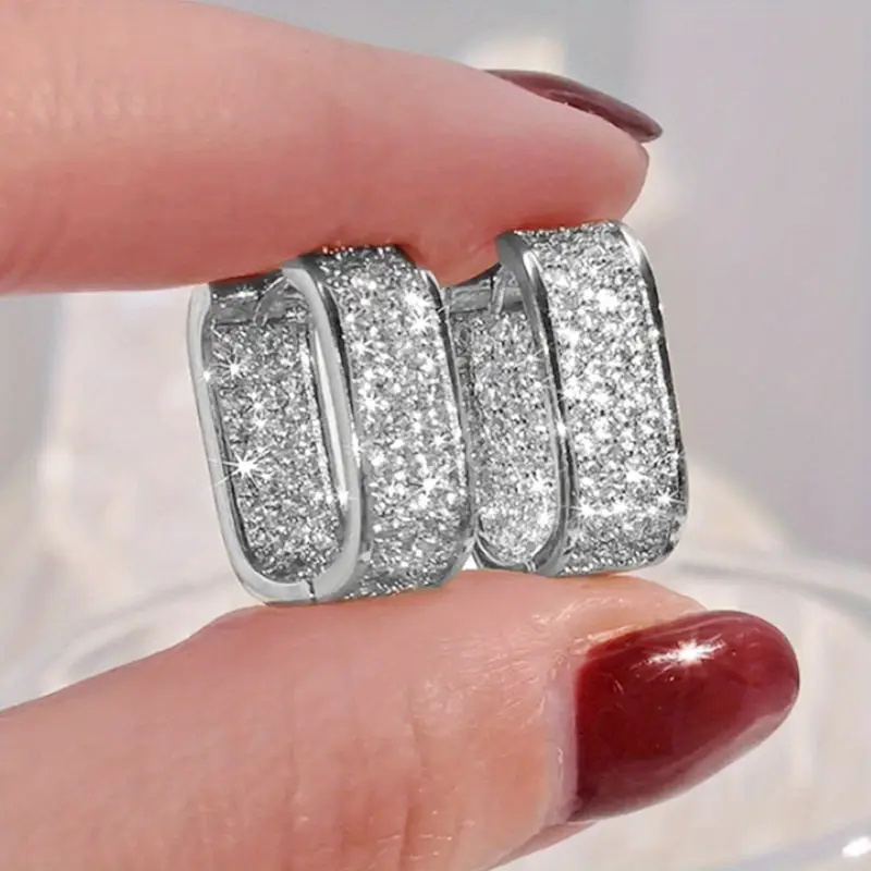 Luxury Crystal Hoop Earrings - Image 3
