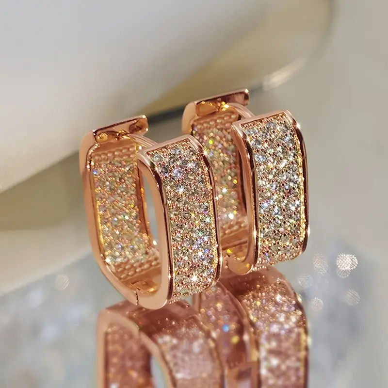 Luxury Crystal Hoop Earrings - Image 4