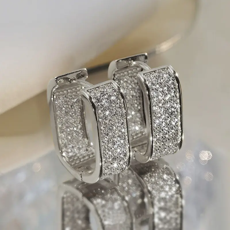Luxury Crystal Hoop Earrings - Image 5