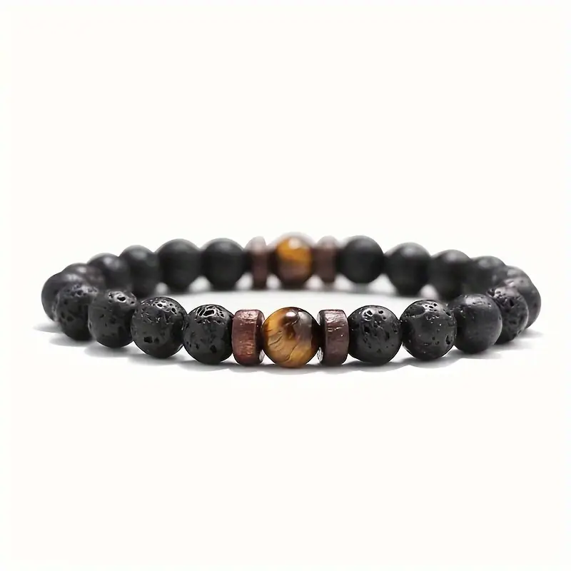 Vintage Earthy Stone Beaded Masculine Bracelet Premium - Image 3