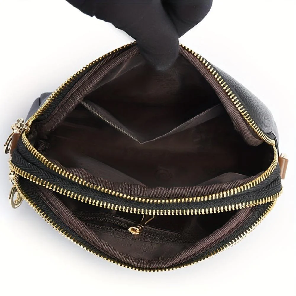 Mila Litchi Embossed Crossbody Bag - Image 10