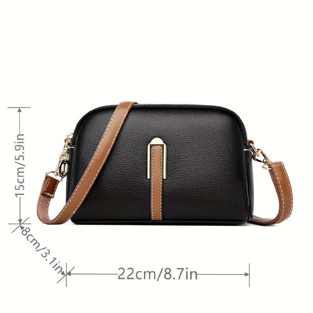 Mila Litchi Embossed Crossbody Bag - Image 11