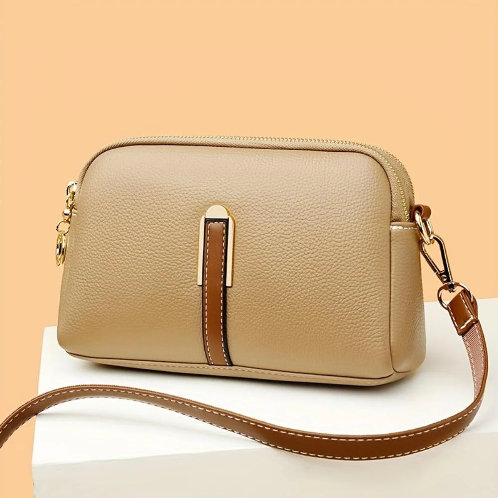 Mila Litchi Embossed Crossbody Bag - Image 12