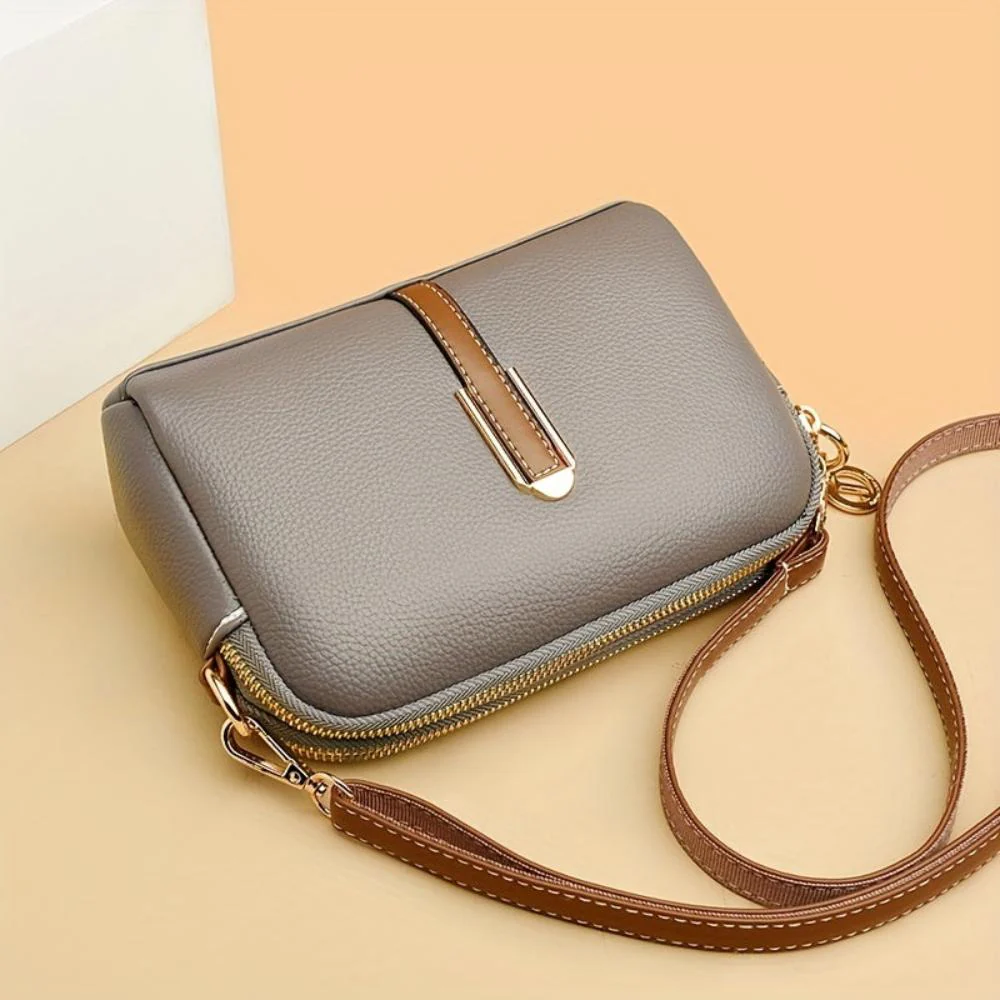 Mila Litchi Embossed Crossbody Bag - Image 13