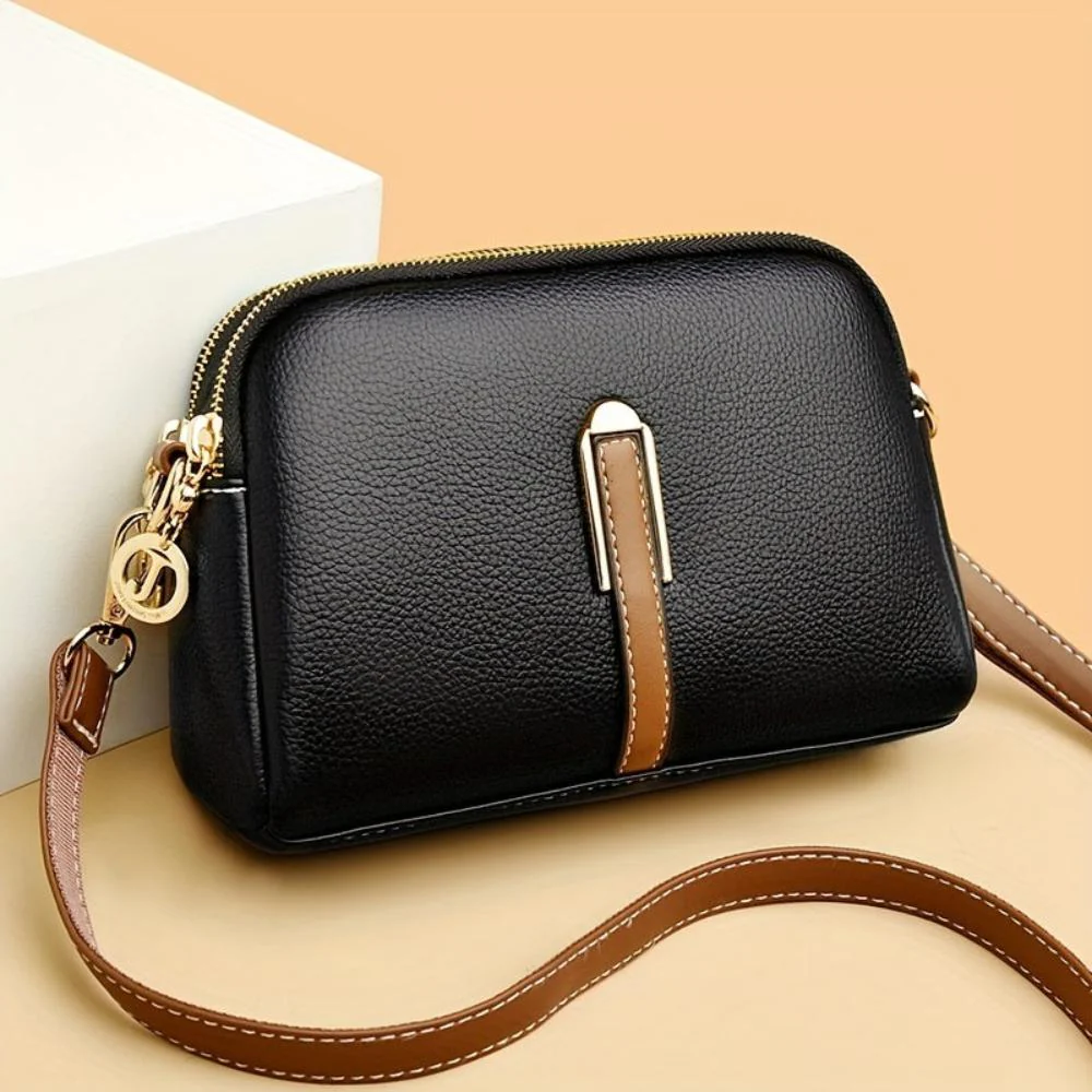 Mila Litchi Embossed Crossbody Bag - Image 7