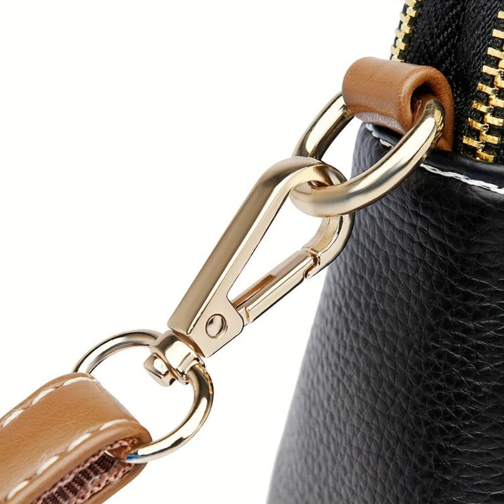 Mila Litchi Embossed Crossbody Bag - Image 9