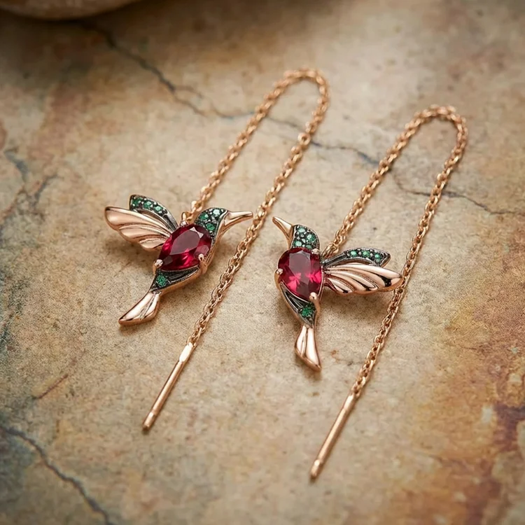 Mixed Zirconium Bird Earrings - Image 2