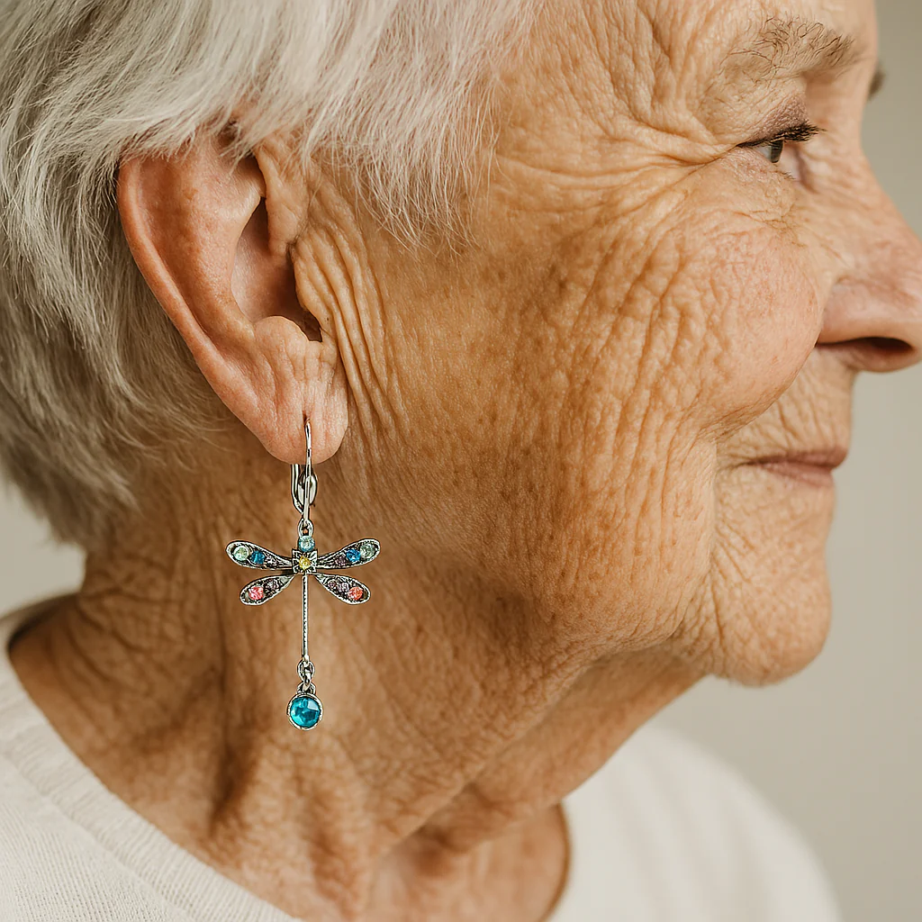 Modern Dragonfly Carved Earrings - Image 3