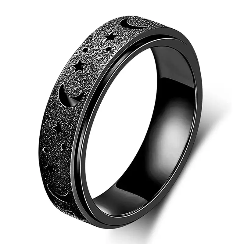 Moon Star Stainless Steel Spinner Ring - Image 3