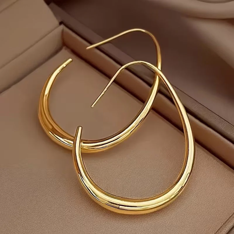 Moonlit Teardrop Elegance Hoops - Image 2