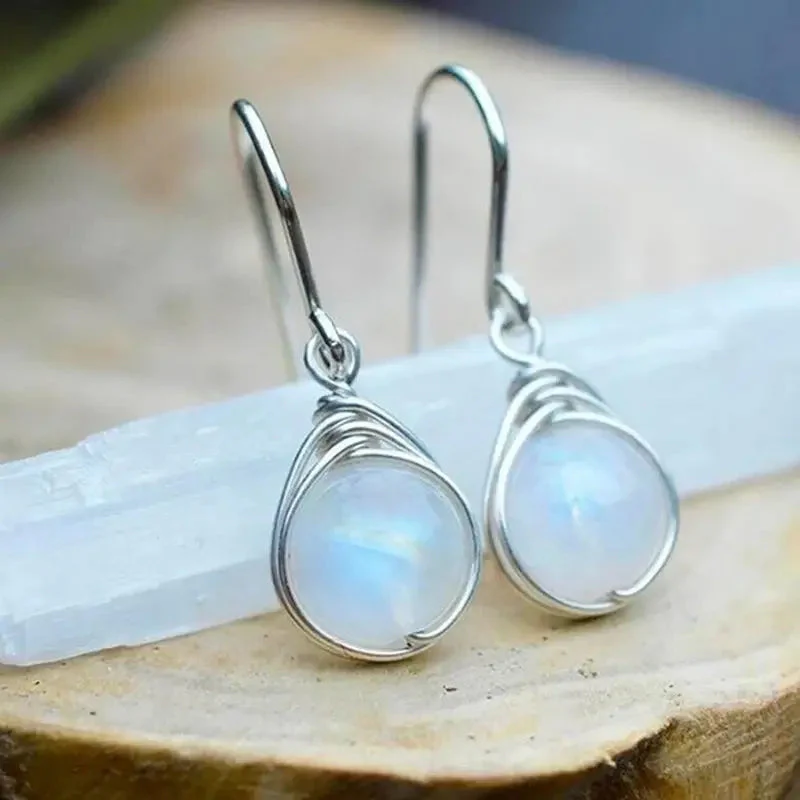 Moonstone Drop Earrings - Image 2